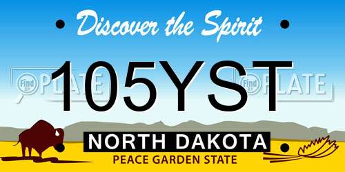 105YST North Dakota License Plate