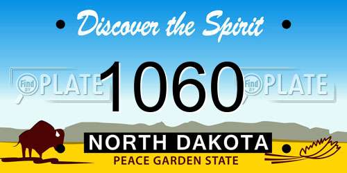 1060 North Dakota License Plate