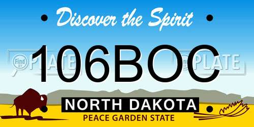 106BOC North Dakota License Plate