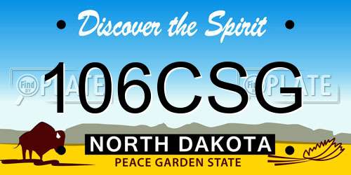 106CSG North Dakota License Plate