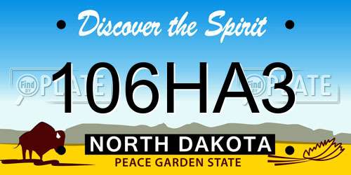 106HA3 North Dakota License Plate