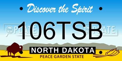 106TSB North Dakota License Plate