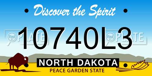 10740L3 North Dakota License Plate