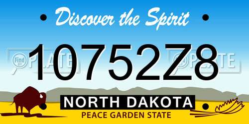10752Z8 North Dakota License Plate