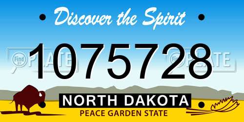 1075728 North Dakota License Plate