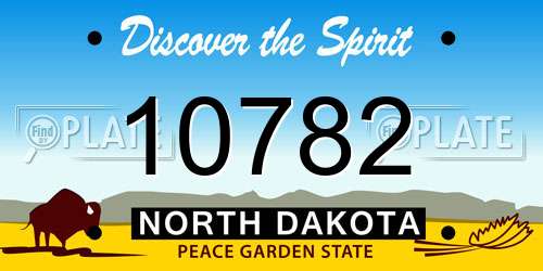 10782 North Dakota License Plate