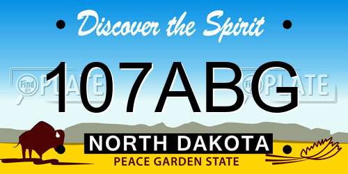 107ABG North Dakota License Plate
