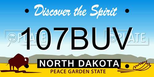 107BUV North Dakota License Plate