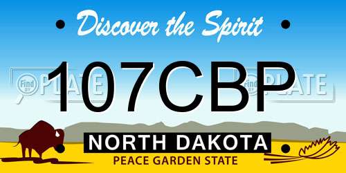 107CBP North Dakota License Plate