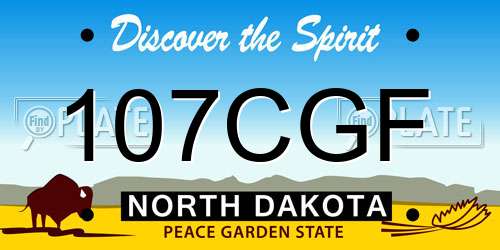 107CGF North Dakota License Plate