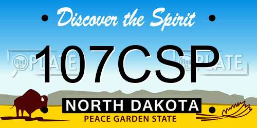 107CSP North Dakota License Plate