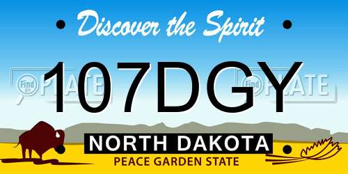 107DGY North Dakota License Plate