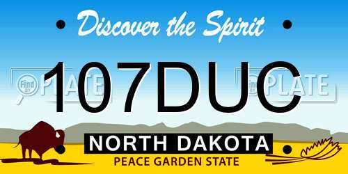 107DUC North Dakota License Plate