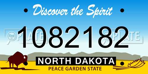 1082182 North Dakota License Plate
