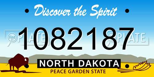 1082187 North Dakota License Plate