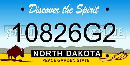 10826G2 North Dakota License Plate