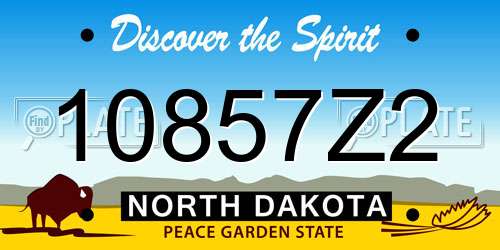 10857Z2 North Dakota License Plate