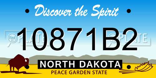 10871B2 North Dakota License Plate
