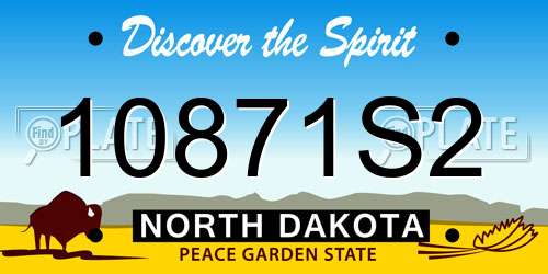 10871S2 North Dakota License Plate