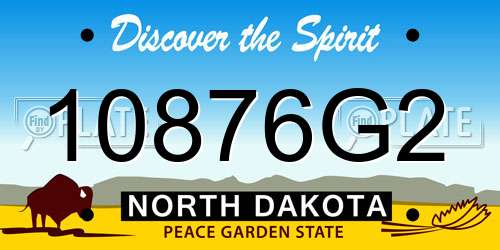 10876G2 North Dakota License Plate
