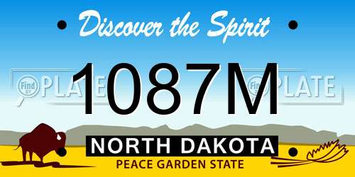1087M North Dakota License Plate