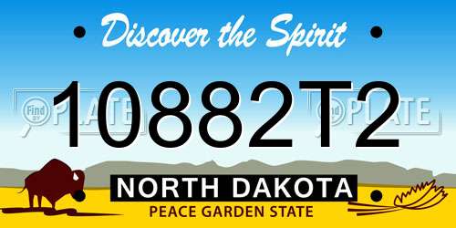 10882T2 North Dakota License Plate
