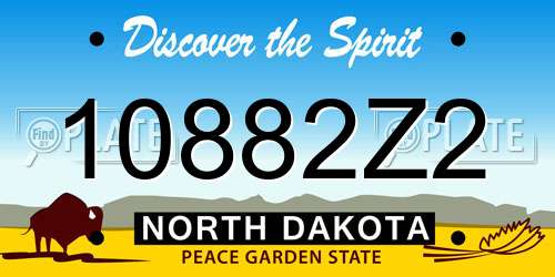 10882Z2 North Dakota License Plate