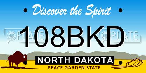 108BKD North Dakota License Plate