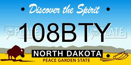 108BTY North Dakota License Plate
