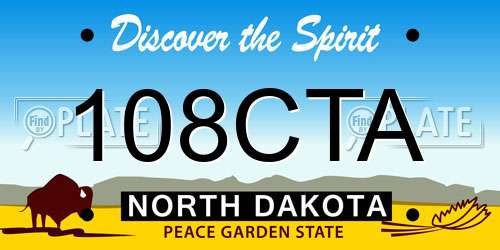 108CTA North Dakota License Plate
