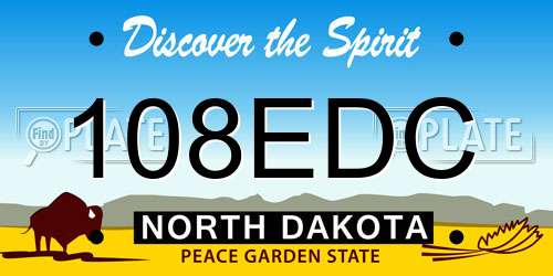 108EDC North Dakota License Plate