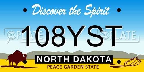108YST North Dakota License Plate