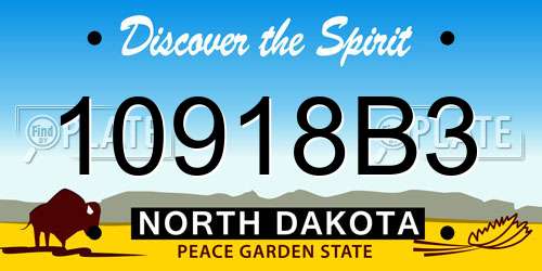 10918B3 North Dakota License Plate