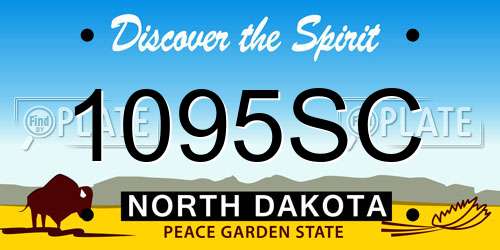1095SC North Dakota License Plate