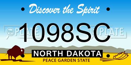 1098SC North Dakota License Plate