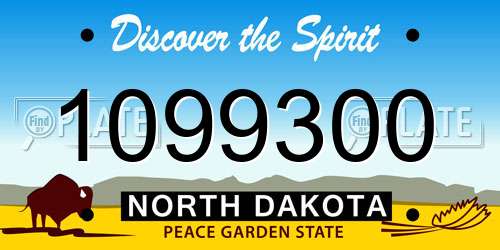 1099300 North Dakota License Plate
