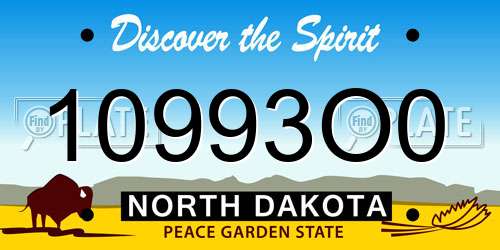 10993O0 North Dakota License Plate