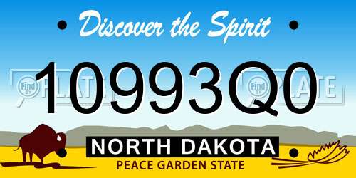 10993Q0 North Dakota License Plate