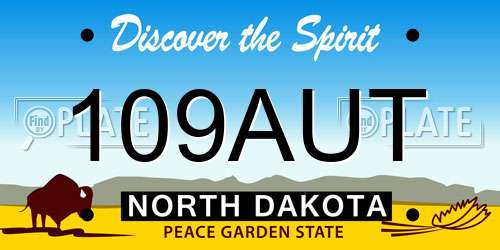 109AUT North Dakota License Plate