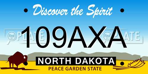 109AXA North Dakota License Plate