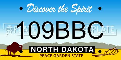 109BBC North Dakota License Plate
