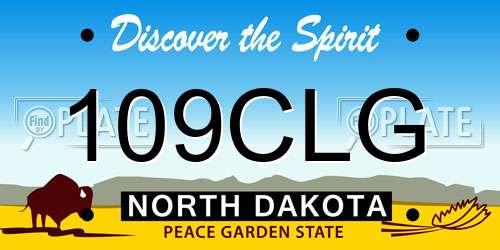 109CLG North Dakota License Plate