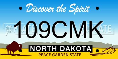 109CMK North Dakota License Plate