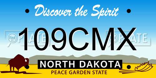 109CMX North Dakota License Plate