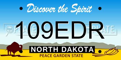 109EDR North Dakota License Plate