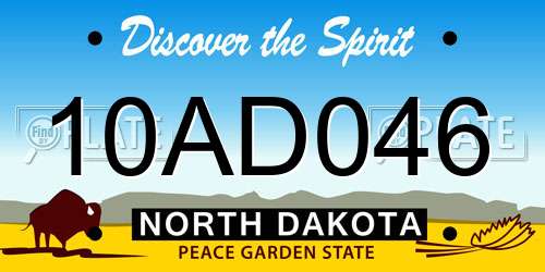 10AD046 North Dakota License Plate
