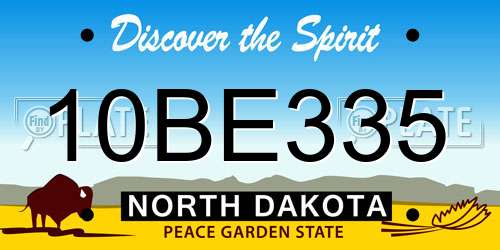 10BE335 North Dakota License Plate