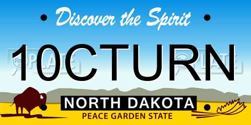 10CTURN North Dakota License Plate