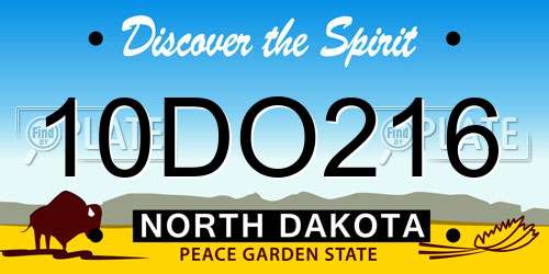 10DO216 North Dakota License Plate