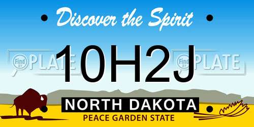 10H2J North Dakota License Plate